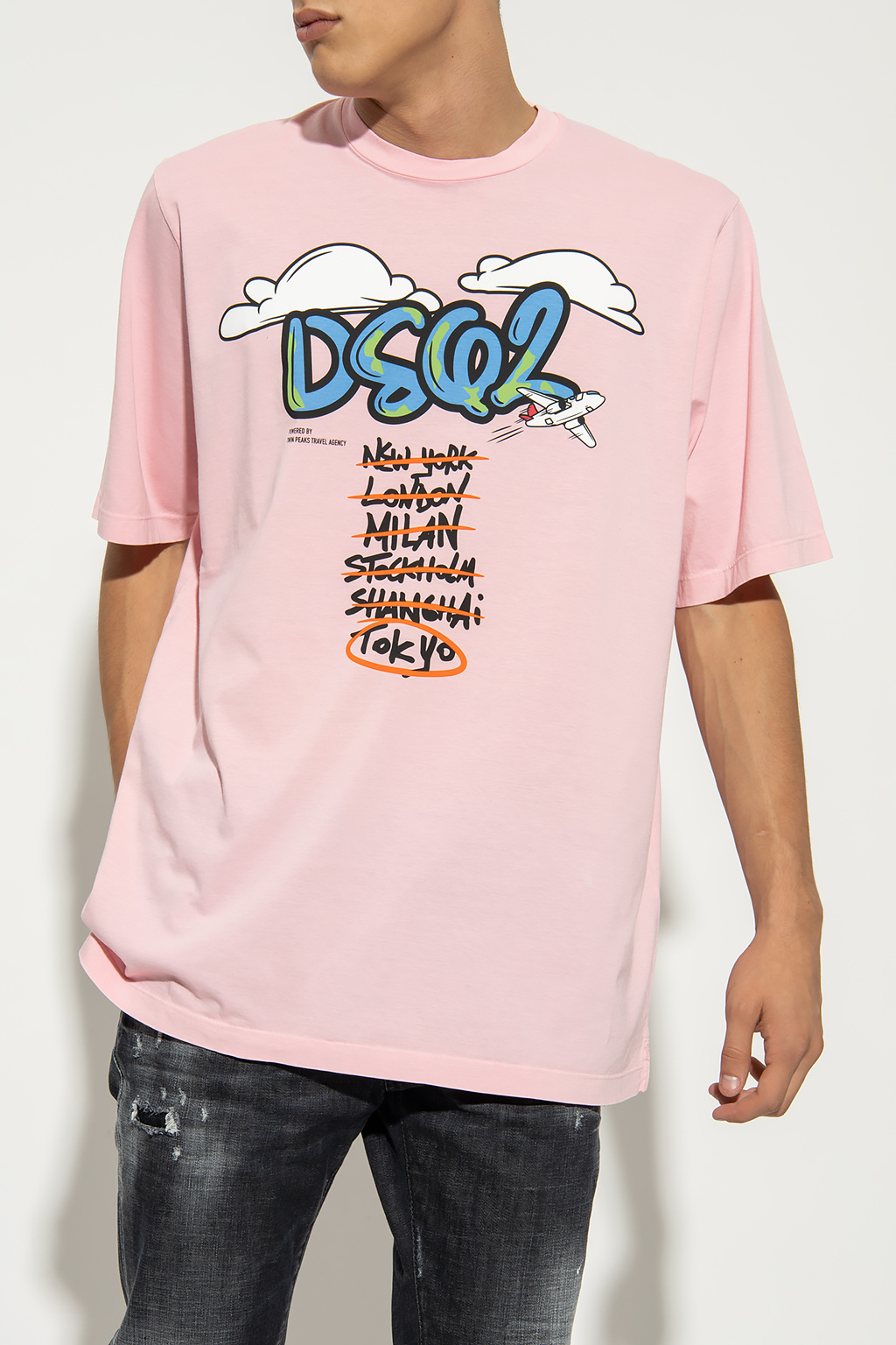 【関税負担なし】DSQUARED2 SURF プリント ロゴ Tシャツ ◇DSQUARED2◇ Tシャツ D2 DEAN&DAN SURF TEE ロンT